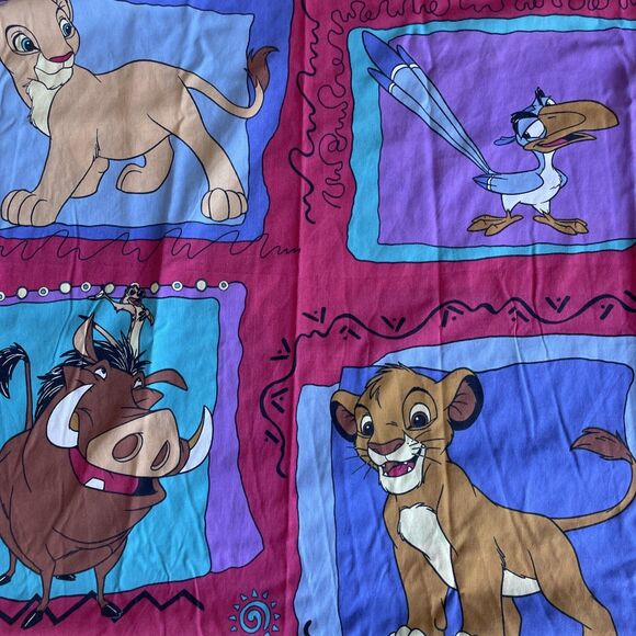 Vintage Disney 90s The Lion King Twin Size Flat Sheet - Picture 1 of 5